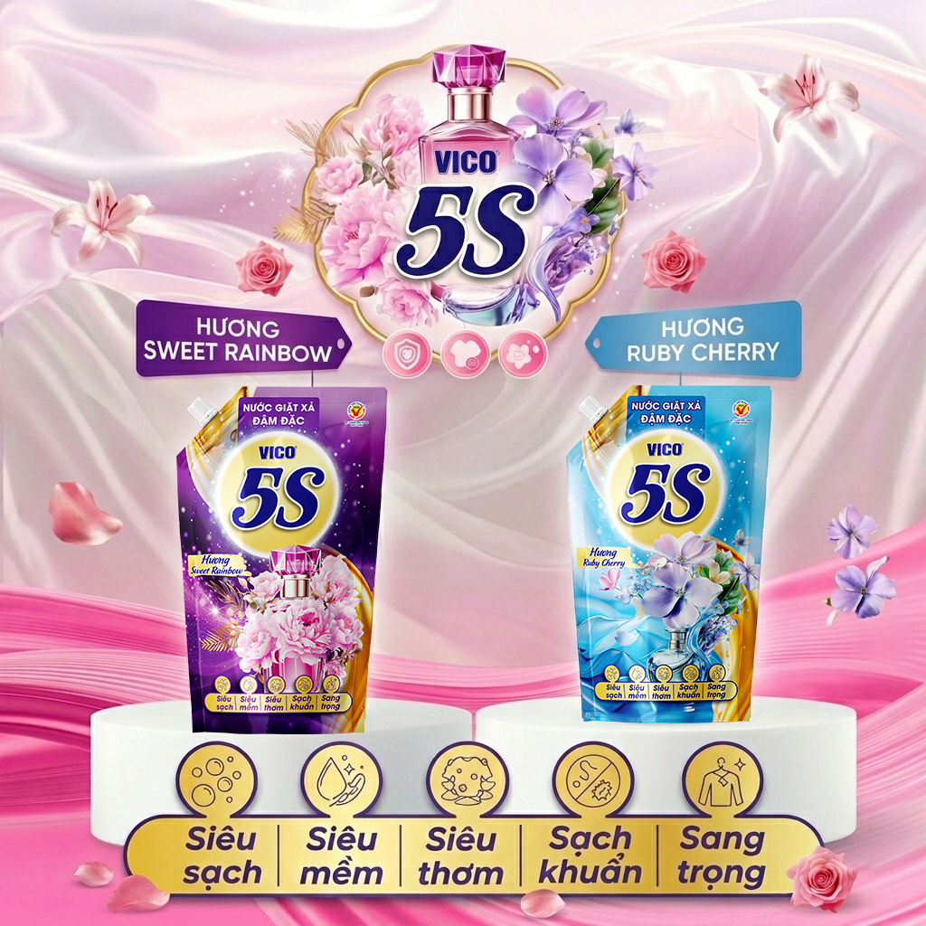 RA MẮT DIỆN MẠO MỚI VỚI TÚI NƯỚC GIẶT XẢ VICO 5S 1.5KG